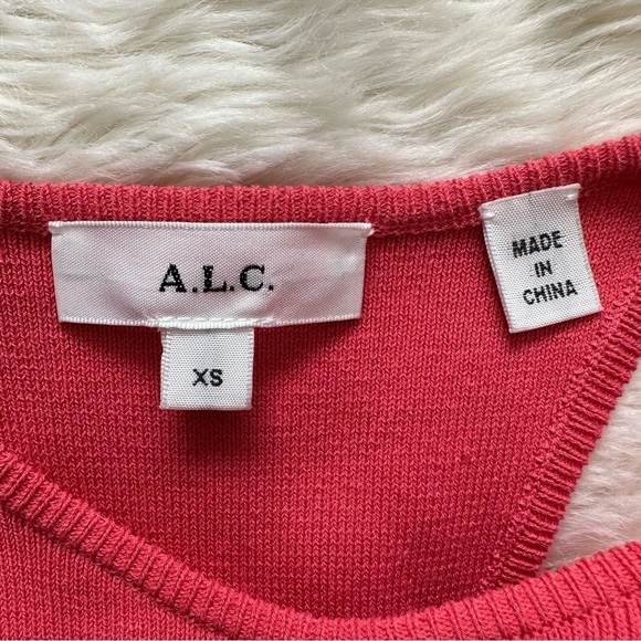 A.L.C. Dress Racerback Sleeveless Mini Stretch Bodycon Pink XS - Picture 6 of 8
